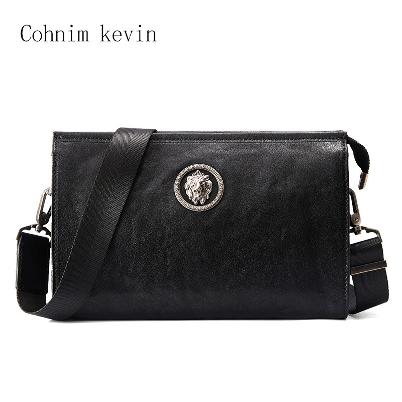 Férfi clutch táska - városi minimalista stílus, valódi bőr, vízálló és kopásálló, állatmintás, bélés nylon, licencelt magán címke elérhető, ősz 2025