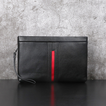 Мъжки хоризонтален клъч от естествена кожа (Уличен стил, Първи слой телешка кожа, Намаляване на тежестта, Полиестерно-памучна подплата)