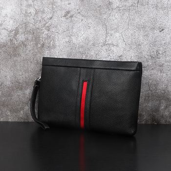 Мъжки хоризонтален клъч от естествена кожа (Уличен стил, Първи слой телешка кожа, Намаляване на тежестта, Полиестерно-памучна подплата)