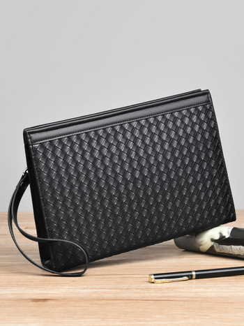 Geantă clutch pentru bărbați, pentru afaceri și călătorii, din PU, rezistentă la uzură, căptușeală poliester, capacitate mare