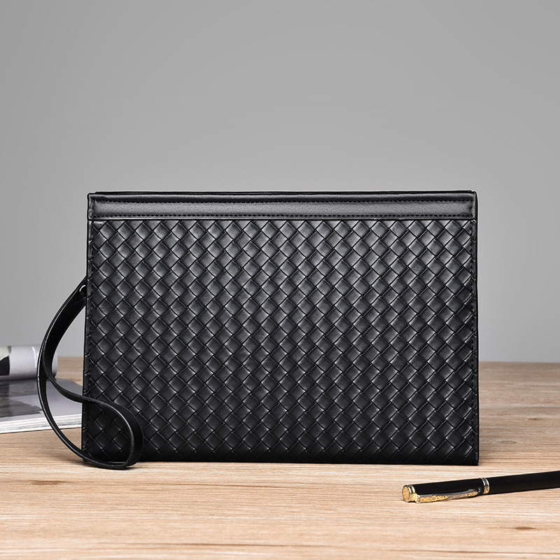 Geantă clutch pentru bărbați, pentru afaceri și călătorii, din PU, rezistentă la uzură, căptușeală poliester, capacitate mare