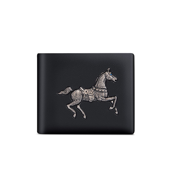 Мъжки портфейл от естествена кожа – Urban Simplicity, модел 211547, първи слой телешка кожа, животински принт