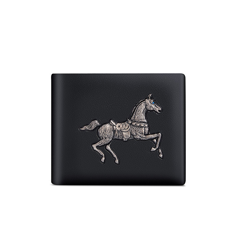 Мъжки портфейл от естествена кожа – Urban Simplicity, модел 211547, първи слой телешка кожа, животински принт