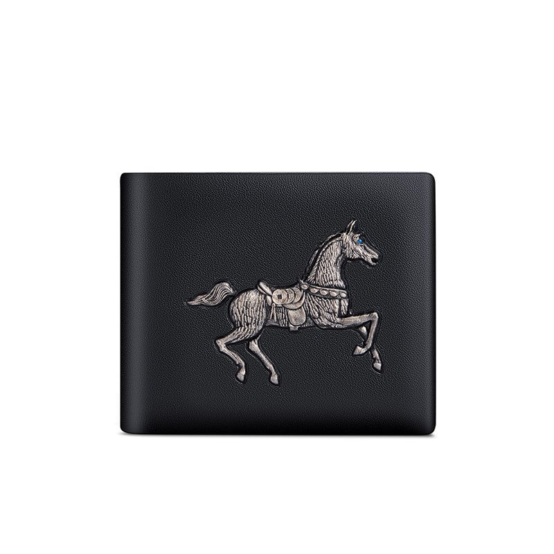 Мъжки портфейл от естествена кожа – Urban Simplicity, модел 211547, първи слой телешка кожа, животински принт