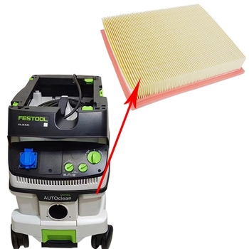 Филтър елемент за Festool прахосмукачка CT26L/36L – сгъваем полиестерен мрежест филтър, ефективна филтрация на въздуха, филтрационна площ 36