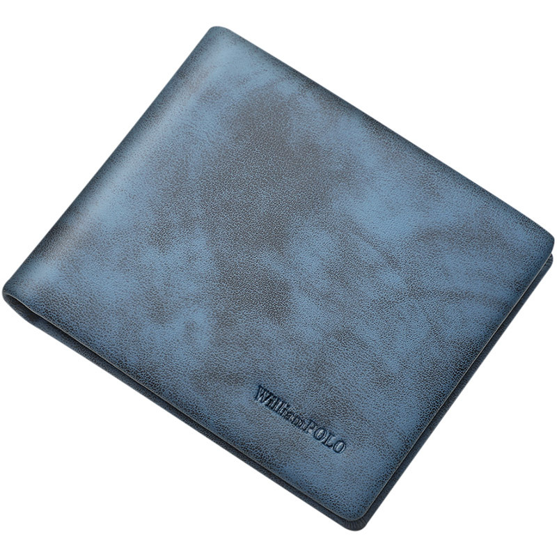 Férfi pénztárca – valódi bőr, felső réteg marhabőrből, 1 hajtásos bifold, csíkos mintázat, városi stílus