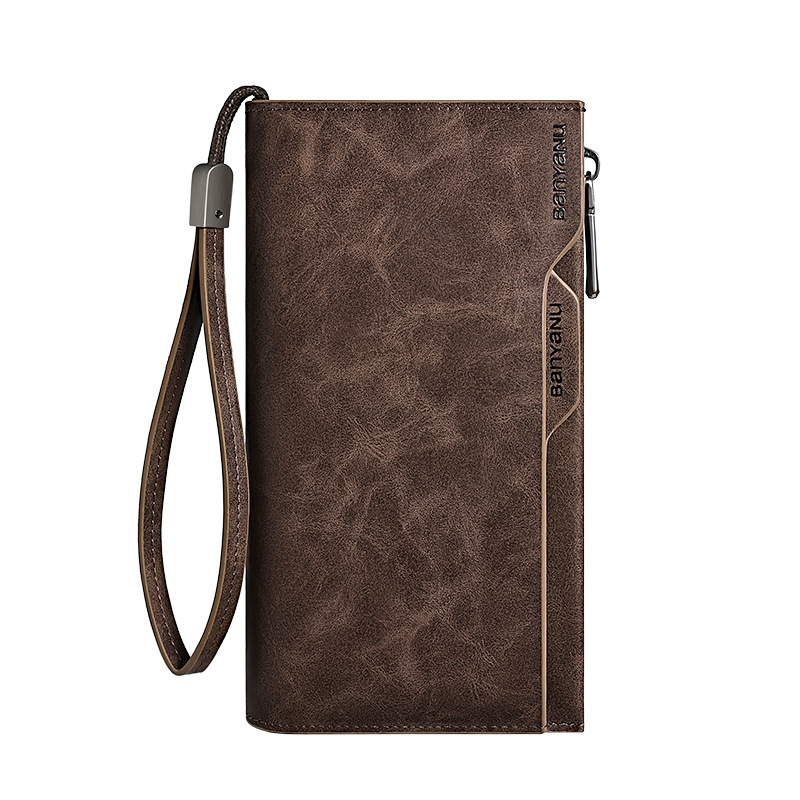 Férfi bőr pénztárca több kártyahellyel, nagy kapacitás, levehető jogosítvány-tartó, gradiens mintázat, városi letisztult stílus