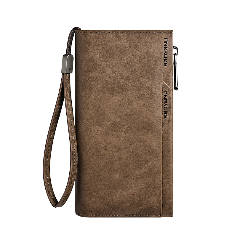 Vyriška odinė piniginė su daug kortelių skyrių, didelė talpa, atskiriamas vairuotojo pažymėjimo skyrius, gradientinis raštas, miestietiškas minimalistinis stilius