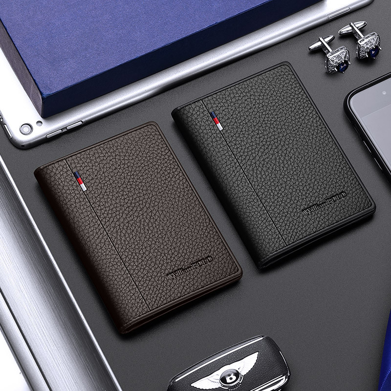 Meeste ultraõhuke nahast kaartide hoidik ID-kaardi ja juhiloa jaoks — linnaline minimalistlik stiil, bränd WILLIAMPOLO