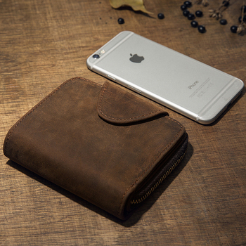 272 кратък портфейл – естествена кожа, кожа от първи слой, Simple & nature