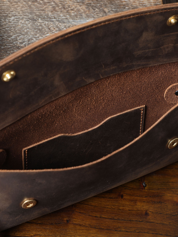 Férfi Crazy Horse bőrből készült kézitáska, kézzel készített, nagy kapacitású telefon-tartó, retro stílus