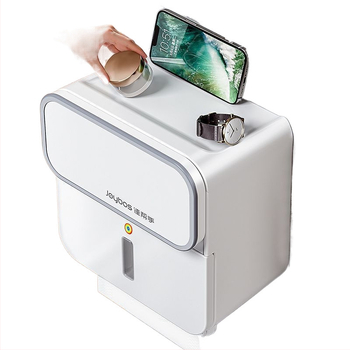 Plastikinė klozeto popieriaus dėžutė, sieninis tvirtinimas, daugiafunkcinis vonios organizatorius plokščioms popierinėms servetėlėms