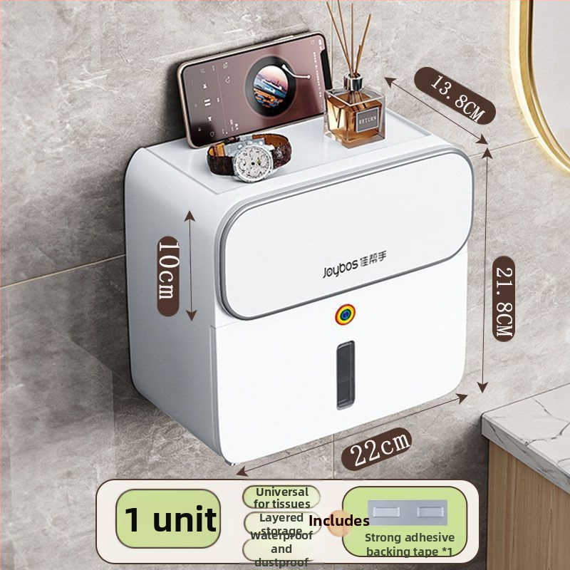 Plastikinė klozeto popieriaus dėžutė, sieninis tvirtinimas, daugiafunkcinis vonios organizatorius plokščioms popierinėms servetėlėms