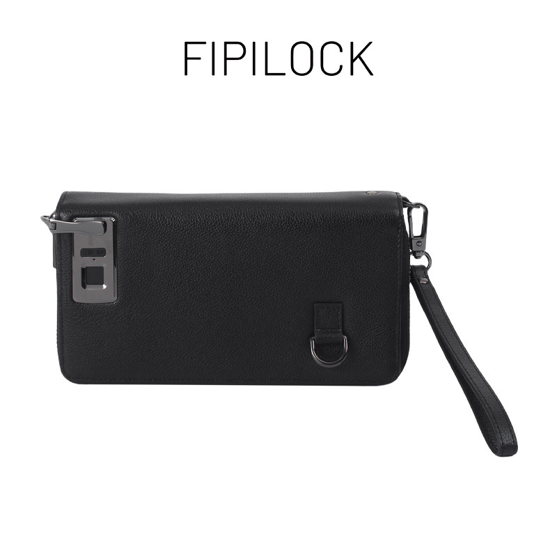 Férfi clutch ujjlenyomat-zárral, intelligens lopás elleni védelemmel, vízálló és kopásálló felsőréteg marhabőrből