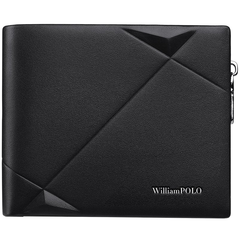 King Paul portofel masculin scurt din piele naturală, cu multiple compartimente pentru carduri – piele de vițel, stil de afaceri, model 191431