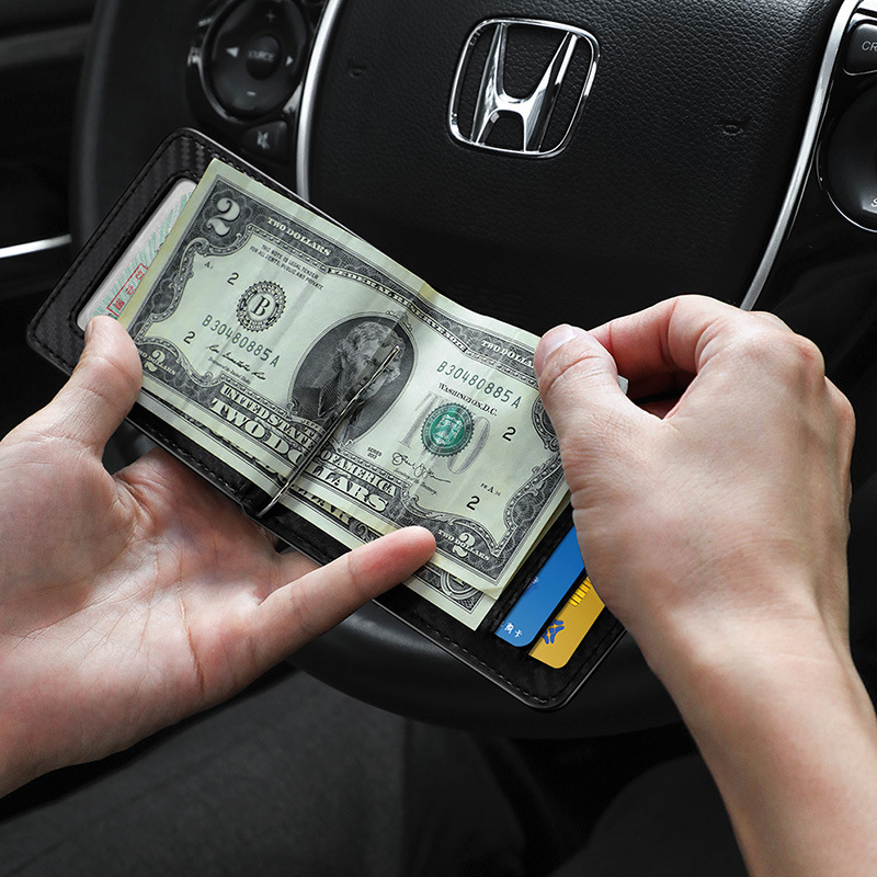 Niu Bing θήκη καρτών RFID για άδεια οδήγησης – 1 πτύχη, γνήσιο δέρμα, συμπαγές μοτίβο