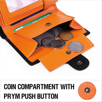 Мъжки къс портфейл с RFID защита, истинска телешка кожа (горен слой), подплата от изкуствена кожа, европейски и американски стил, ултра лек