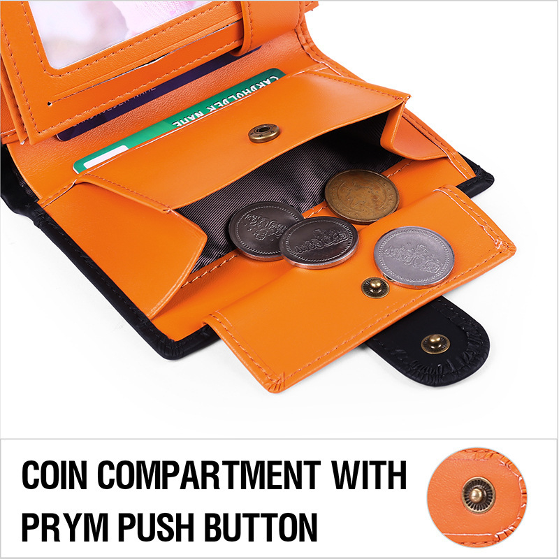 Мъжки къс портфейл с RFID защита, истинска телешка кожа (горен слой), подплата от изкуствена кожа, европейски и американски стил, ултра лек