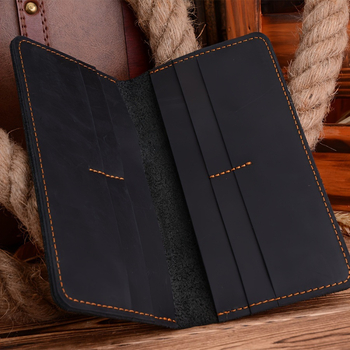 Мъжки дълъг портфейл от PU кожа — водоустойчив, ултралесен, антиразрез, разширяем, съхранение на документи и билети