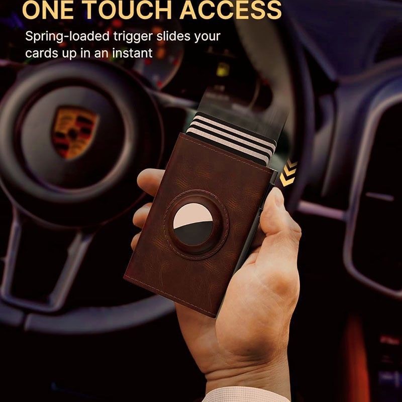 Vyrinė piniginė ir kortelių laikiklis, mikropluošto medžiaga, RFID apsauga nuo vagystės, vienos spalvos dizainas, prekės ženklas XJH