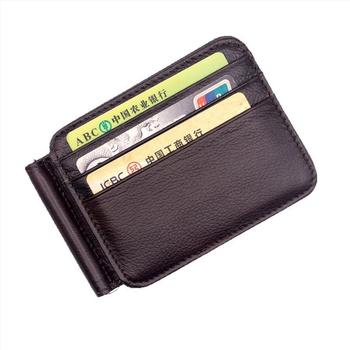 Мъжки портфейл с множество джобове за карти, от естествена кожа, първи слой телешка кожа, къс формат с монетник, полиестерна подплата