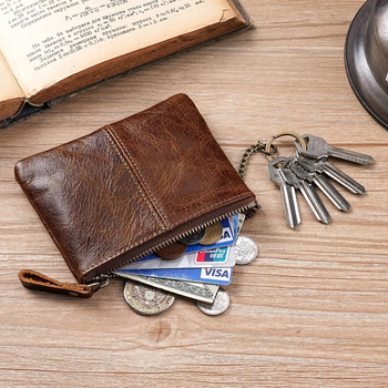 Tikras odos monetų kišenė ir kortelių laikiklis su alyvos-vosku apdaila — vandeniui atsparus, labai lengvas, atsparus dėvėjimuisi