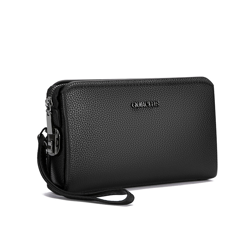 Vyrų PU odos klutch krepšys A86 – anti-theft, miesto stilius, poliesterio pamušalas