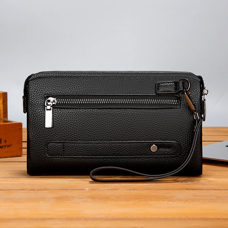 Vyrų PU odos klutch krepšys A86 – anti-theft, miesto stilius, poliesterio pamušalas