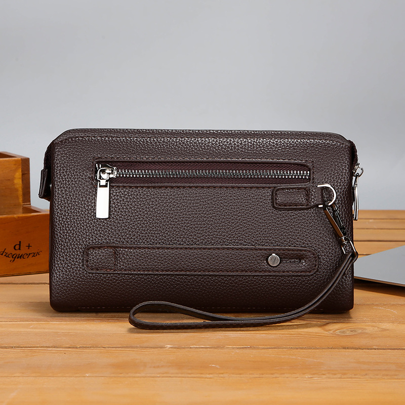 Vyrų PU odos klutch krepšys A86 – anti-theft, miesto stilius, poliesterio pamušalas