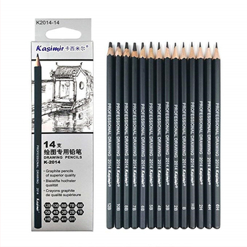 Casimir 14-частен комплект моливи за арт ученици – дървен корпус, тръбно опаковане, обикновени моливи