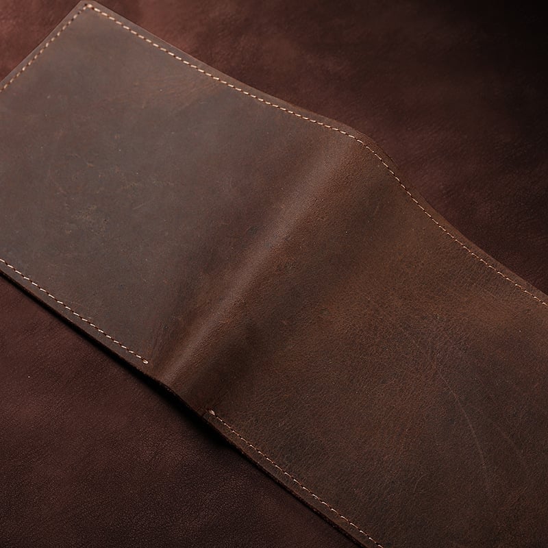Férfi ultra vékony pénztárca valódi bőrből, felső réteg marhabőrből, 1 hajtásos kivitel, poliészter bélés, lélegző, ultrakönnyű