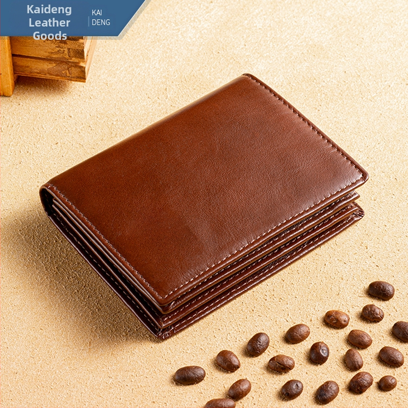 Muški novčanik od prave kože s RFID zaštitom, veliki kapacitet za novac, lagan, kožna podstava