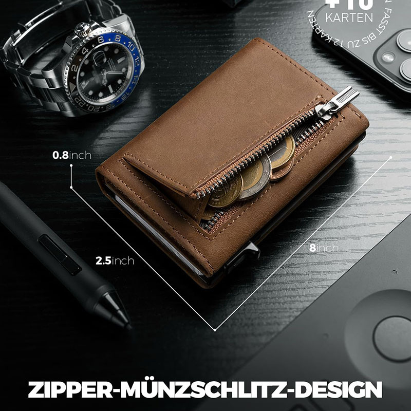 Muški novčanik za kartice s magnetskim zatvaračem, Crazy Horse koža, RFID zaštita, retro stil, ultra-tanka, marka YX