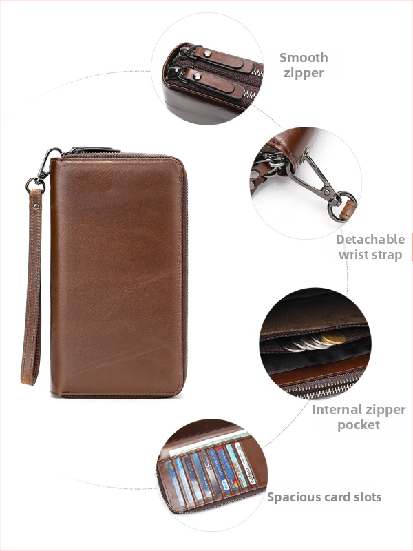 Vīriešu ādas klučs - garš, daudzfunkcionāls, augšējā slāņa liellopa āda, rāvējslēdzējs, vienkrāsains, pamatā poliestera-kokvilna