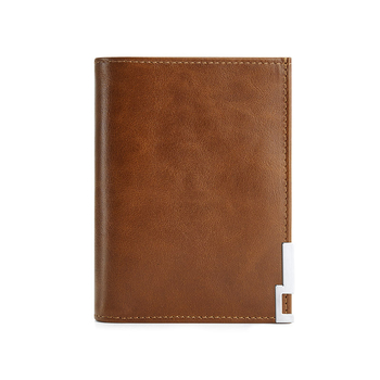 Мъжки портфейл от кожа, 1 сгъвка, горен слой телешка кожа, урбан стил, едноцветен дизайн, марка WILLIAMPOLO