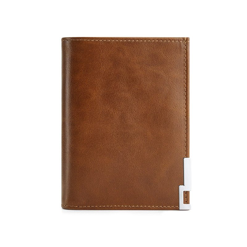 Muški novčanik od kože, gornji sloj goveđe kože, gradski minimalistički stil, jednofarebni uzorak, marka WILLIAMPOLO