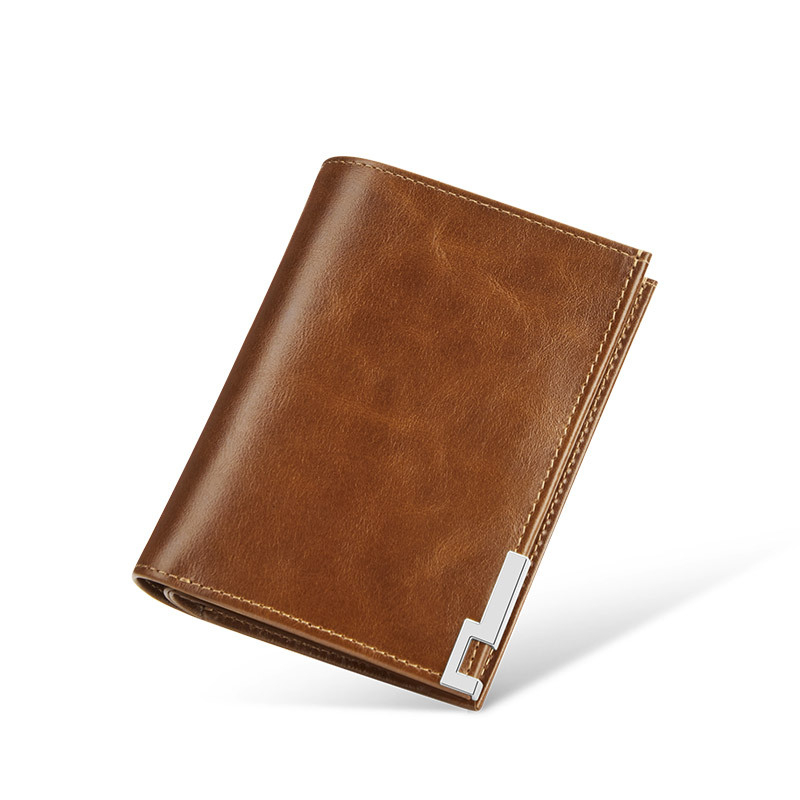 Muški novčanik od kože, gornji sloj goveđe kože, gradski minimalistički stil, jednofarebni uzorak, marka WILLIAMPOLO