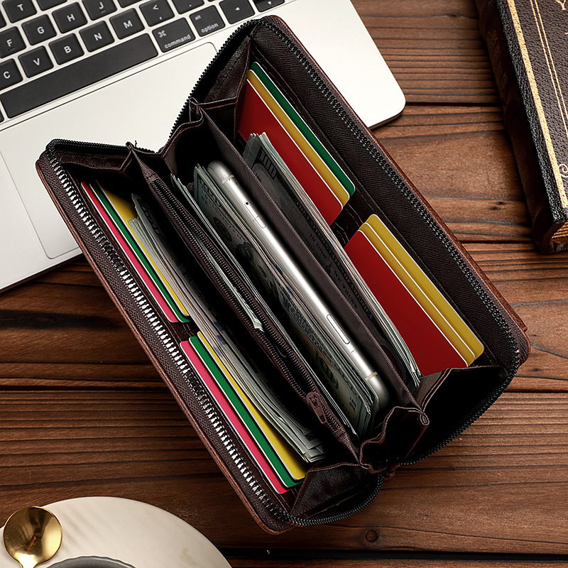Мъжки дълъг портфейл от PU с PU подплата, износоустойчив, лято 2023, ежедневна употреба