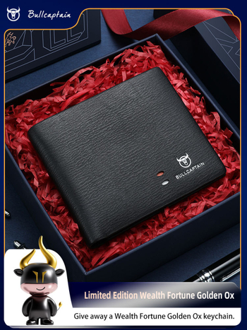 Muški novčanik od prave kože — gradski minimalistički stil (prva sloja teleće kože; podstava od najlona)