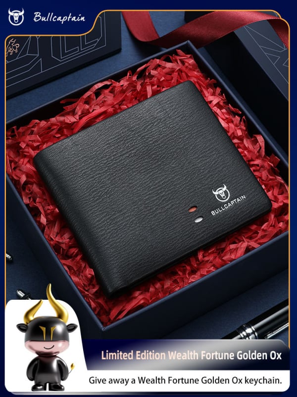 Muški novčanik od prave kože — gradski minimalistički stil (prva sloja teleće kože; podstava od najlona)