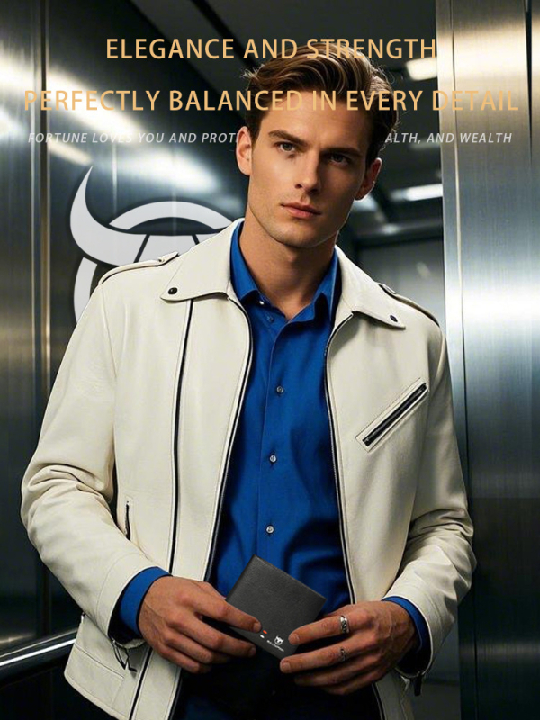 Muški novčanik od prave kože — gradski minimalistički stil (prva sloja teleće kože; podstava od najlona)