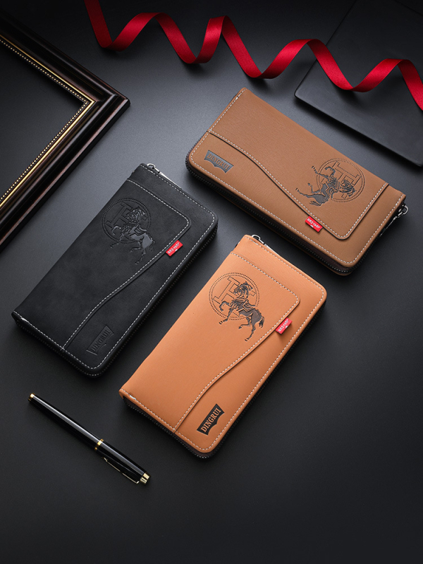 Muški novčanik od PU kože sa zatvaračem, držač kartica s motivom životinja i džepom za kovance, podstava od poliestera, proljeće 2025 izdanje, za svakodnevnu upotrebu