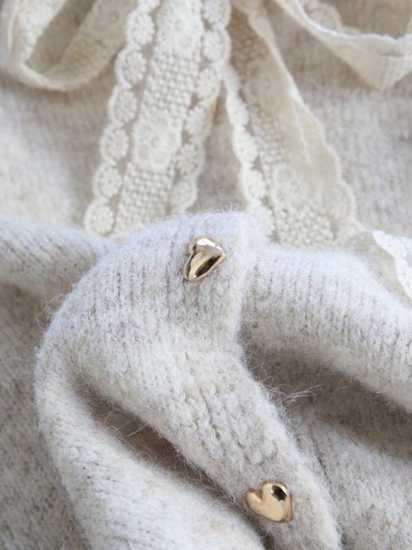 Дебел плетен кардиган със поло яка, раглан ръкави, пуловер стил