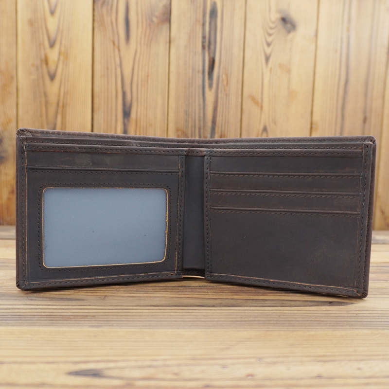 Niuyike muška kožna novčanik – kompaktno dvostruko preklop, džepovi za kartice, protiv krađe i proširenje, podstava od teleće kože, proljeće 2024