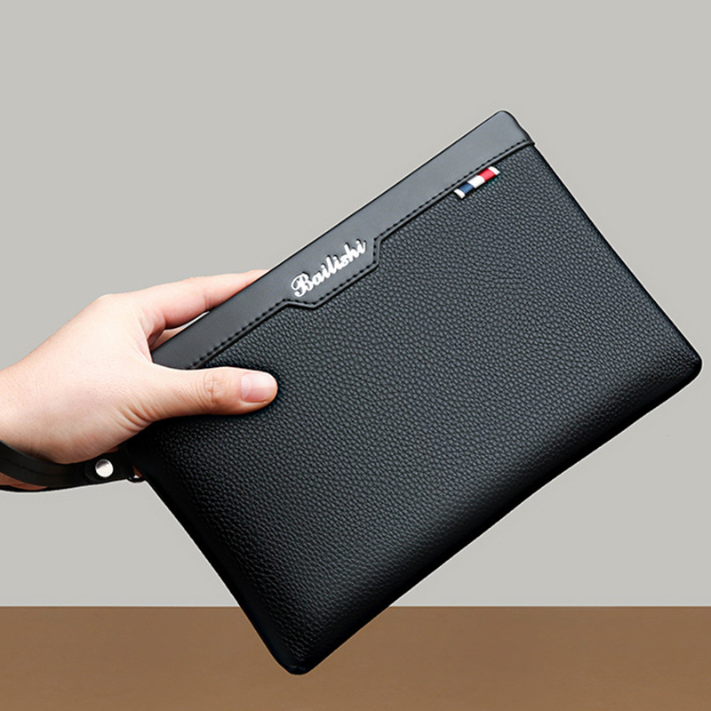 Vīriešu klutch soma Manzhuo – Patiesa govs āda, iekšējā odere no ādas, zīmols Manzhuo, biznesa ceļojumiem