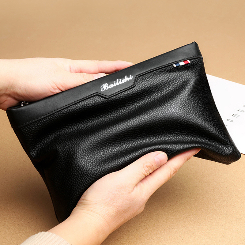 Vīriešu klutch soma Manzhuo – Patiesa govs āda, iekšējā odere no ādas, zīmols Manzhuo, biznesa ceļojumiem