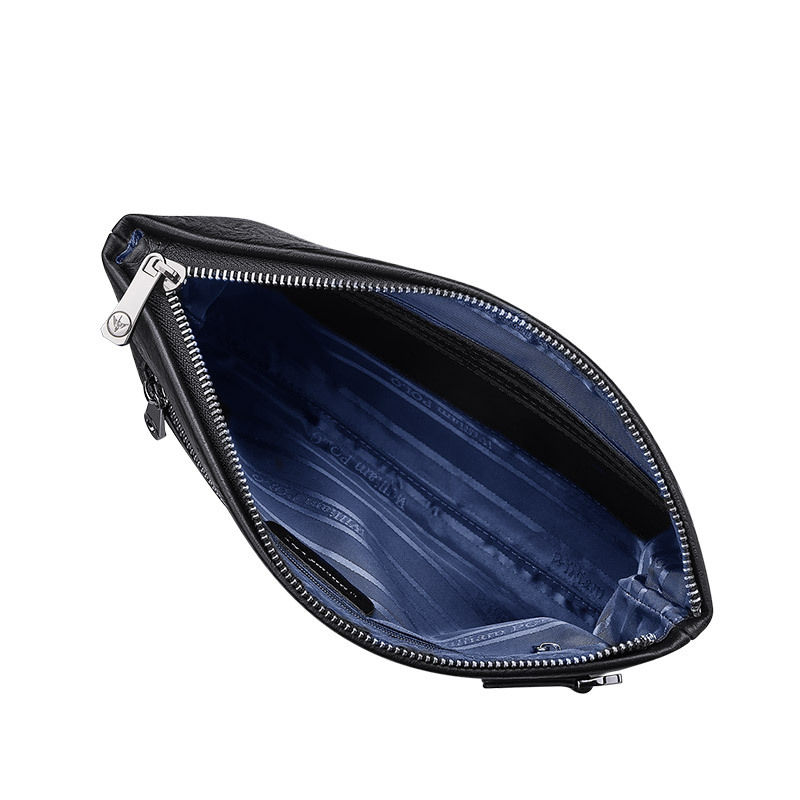 Vīriešu klučs no īstas ādas, augšējā slāņa govs āda, ūdensizturīgs, ģeometrisks raksts, biznesa ceļojumiem