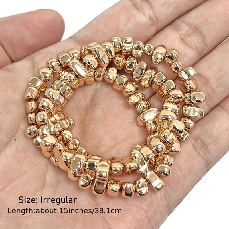 Golyógyöngyök – akril, elektroplakált bevonat, elipszis alakú, dekoratív kiegészítők