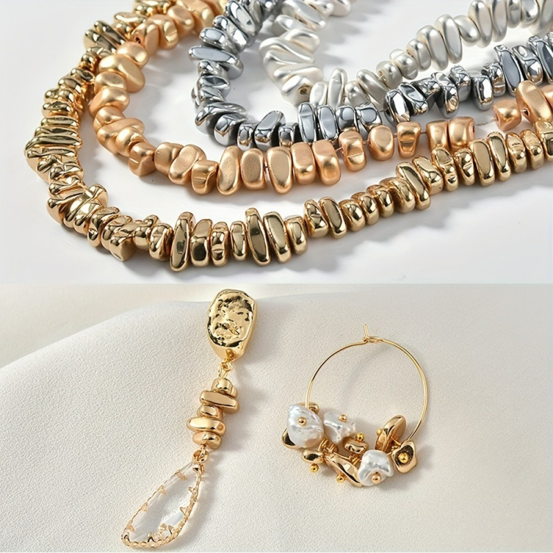 Golyógyöngyök – akril, elektroplakált bevonat, elipszis alakú, dekoratív kiegészítők