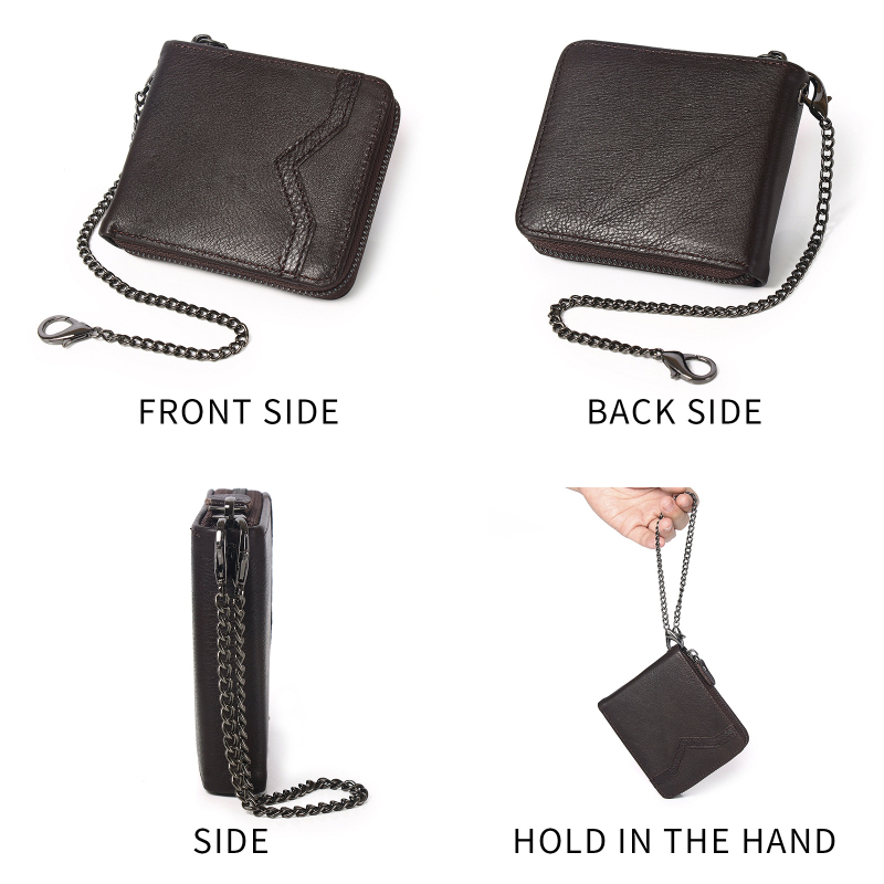 Kožni bifold novčanik s RFID zaštitom, model 8889, jednobojan